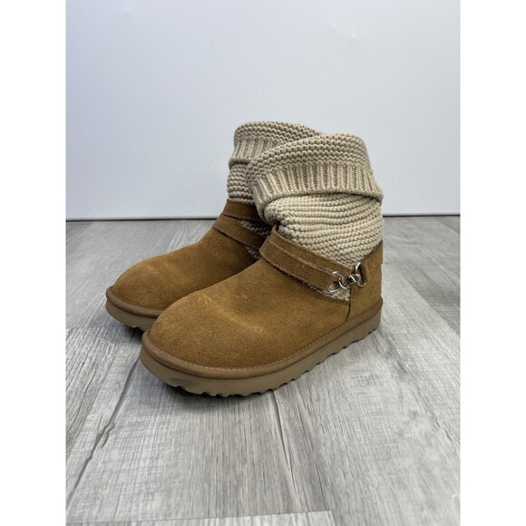 Women's UGG Purl Strap Boot Chestnut Size 7 #1098080 Winter Fall Cozy Warm S - Picture 1 of 8